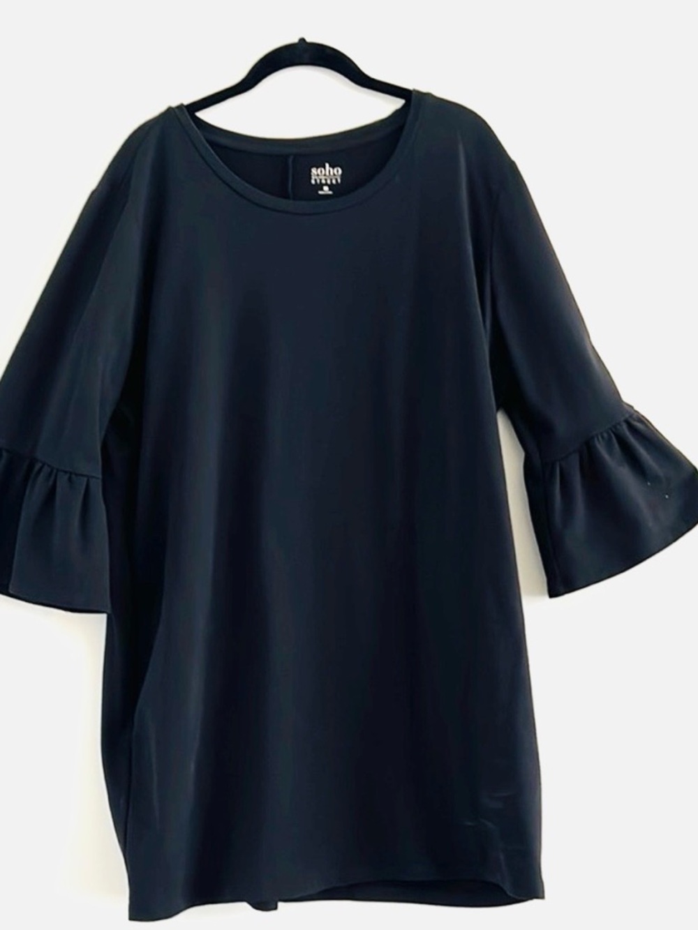 Soho Street Black Mini Dress With Bell Sleeves Size XL
